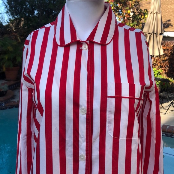 J. Crew Red/White Stripe Longsleeve Button Up SzXXS NWTS - Picture 4 of 7